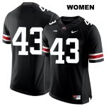 Women's NCAA Ohio State Buckeyes Robert Cope #43 College Stitched No Name Authentic Nike White Number Black Football Jersey SQ20H65FR